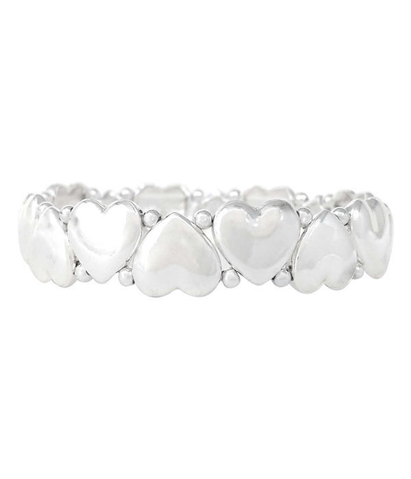 Valentine theme multi heart stretch bracelet