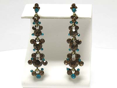 Noblesse style crystal stone linear drop earring 