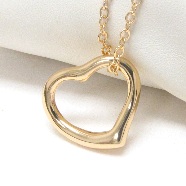 Premier electro plating open heart pendant tiffany style necklace