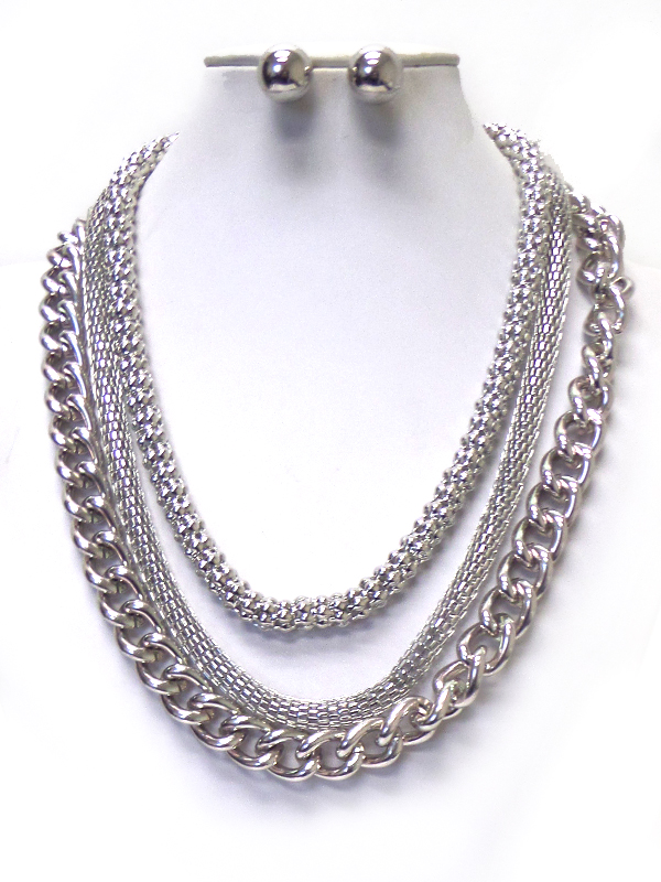 Multi chain necklace set