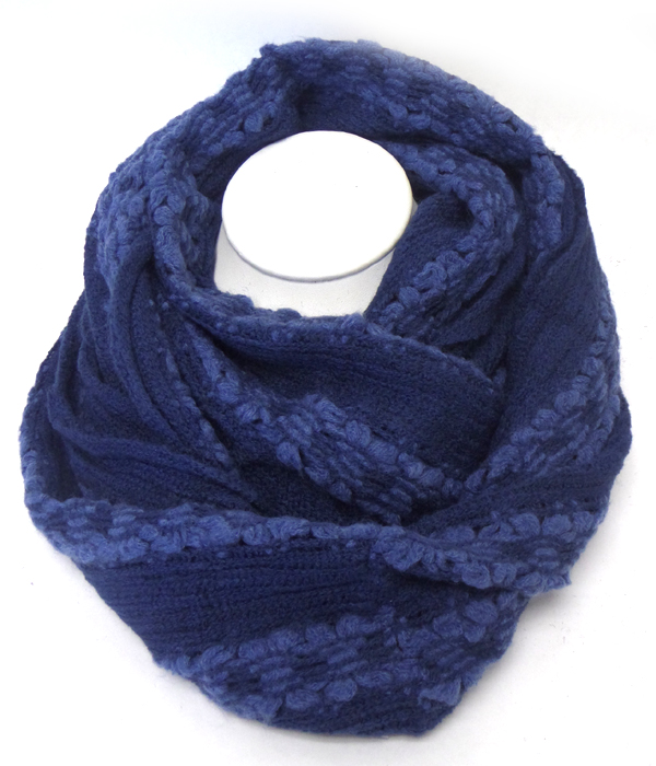 Lace and trim wide winter infinity scarf