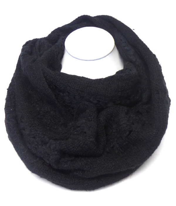 Lace and trim wide winter infinity scarf