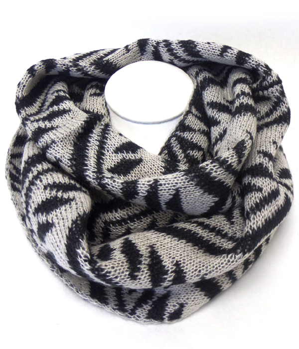 Aztec print wide winter infinity scarf -western