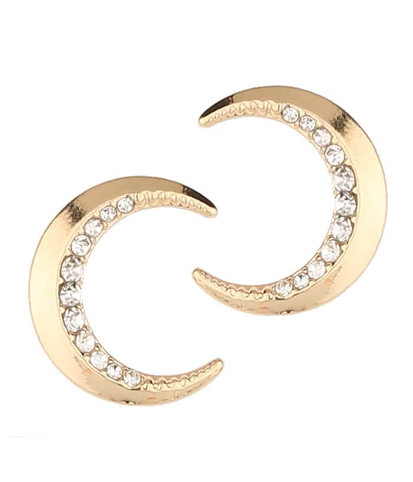 Crystal moon earring