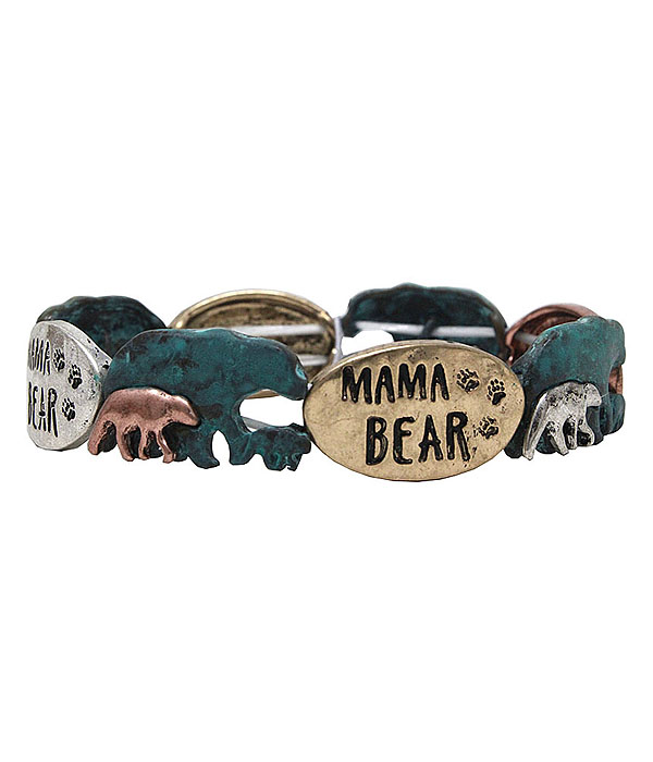 MAMA BEAR THEME STRETCH BRACELET