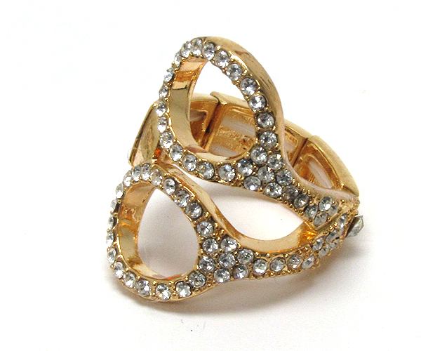 Crystal scissor stretch ring