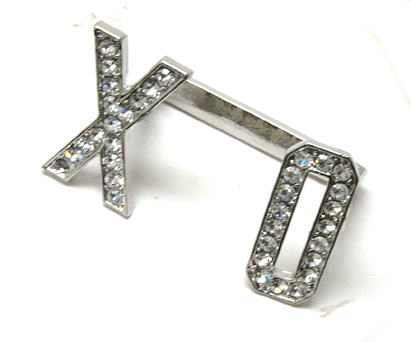 Crystal o x linked dual finger ring