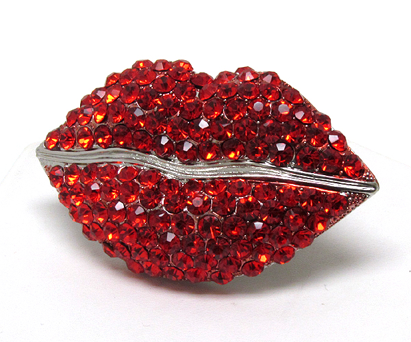 Crystal stud lips stretch ring - valentine -valentine