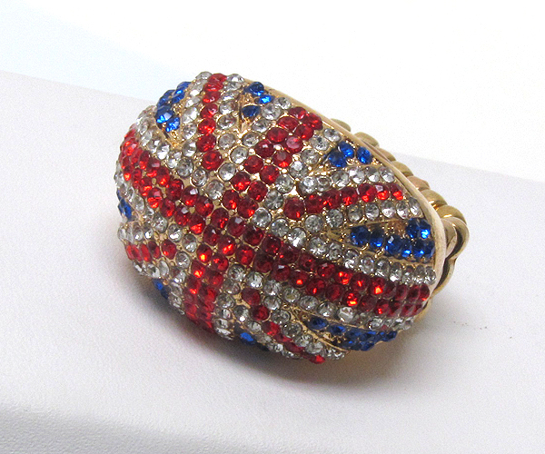 Crystal stud fashion british flag stretch ring - union jack
