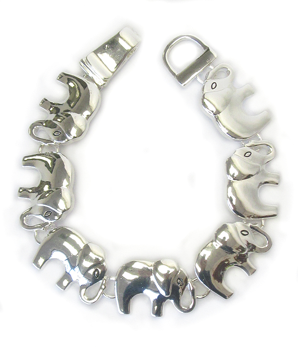 Multi elephant link magnetic bracelet