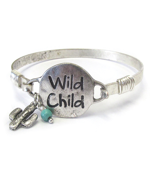 Southern country style wire bangle bracelet - wild child