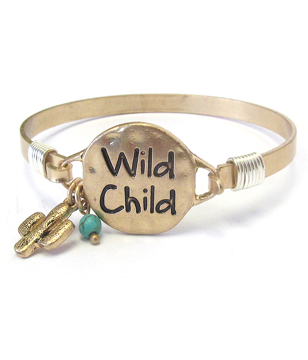 Southern country style wire bangle bracelet - wild child