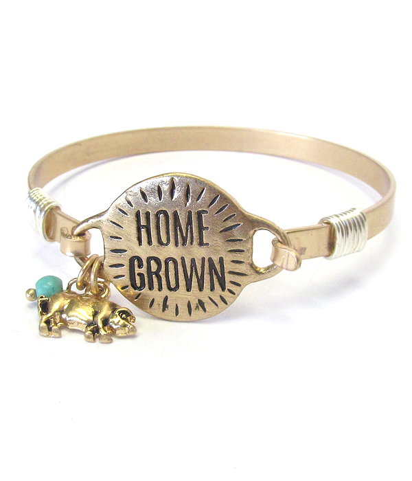 Southern country style wire bangle bracelet - home grown