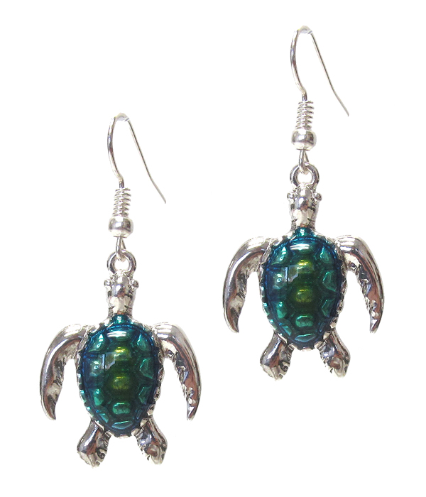 SEALIFE THEME EPOXY SEA TURTLE EARRING