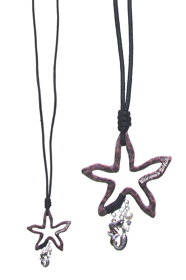 STAR FISH PENDANT LONG NECKLACE