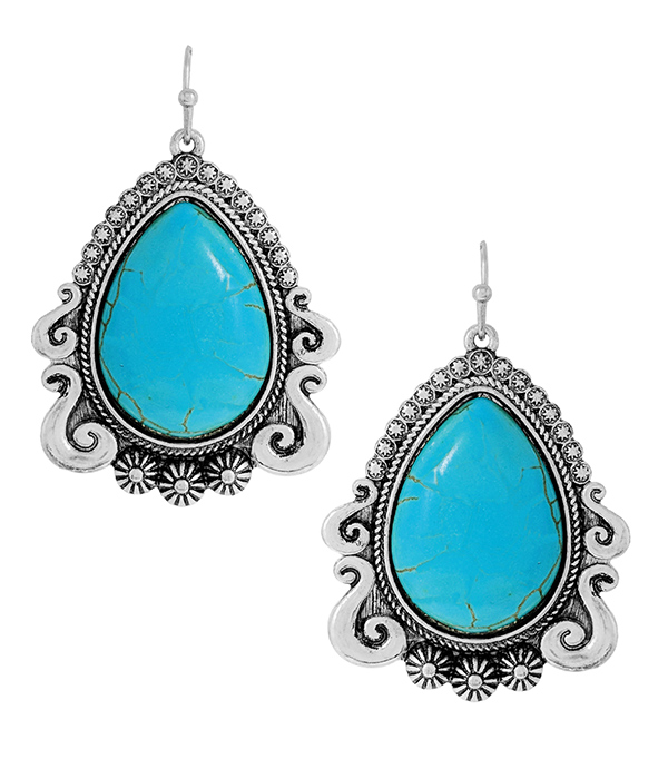 TURQUOISE TEARDROP EARRING