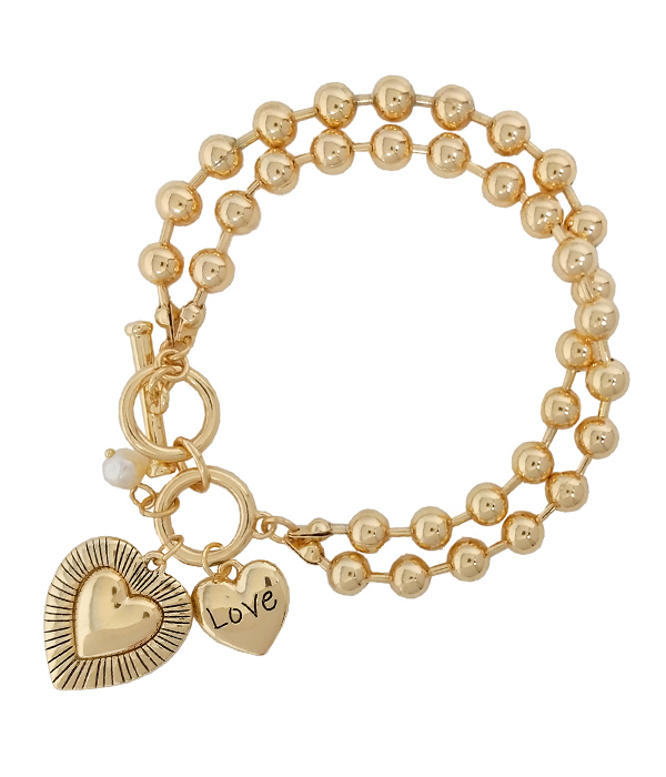 RELIGIOUS INSPIRATION TOGGLE BRACELET - HEART -valentine