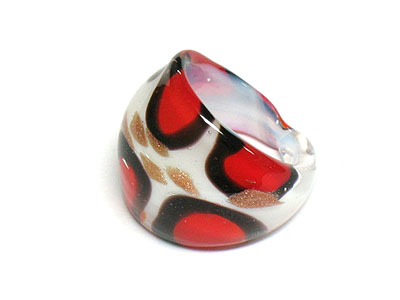 Murano glass wide fashion ring