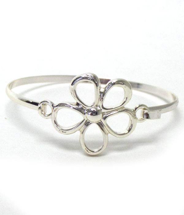 Flower metal hook bangle bracelet
