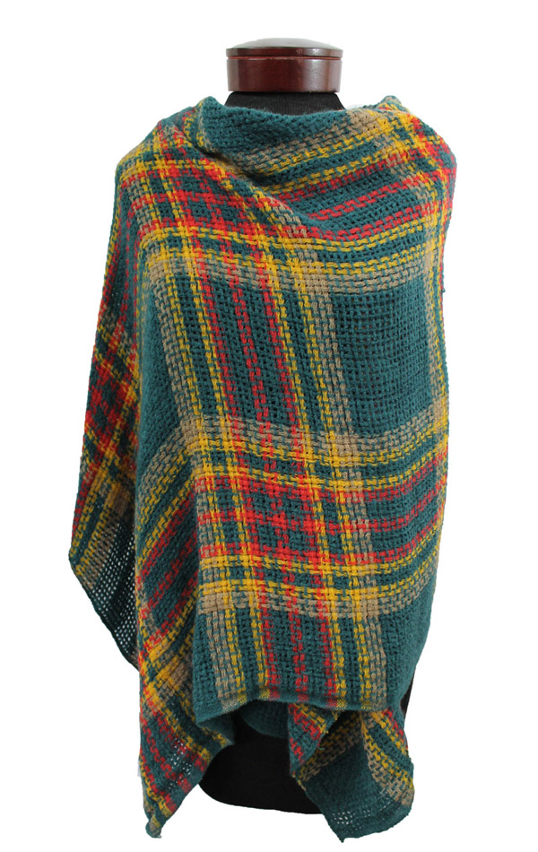 Plaid pattern blanket scarf or shawl