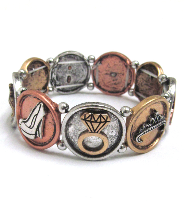 Fashion inspired metal linked bracelet