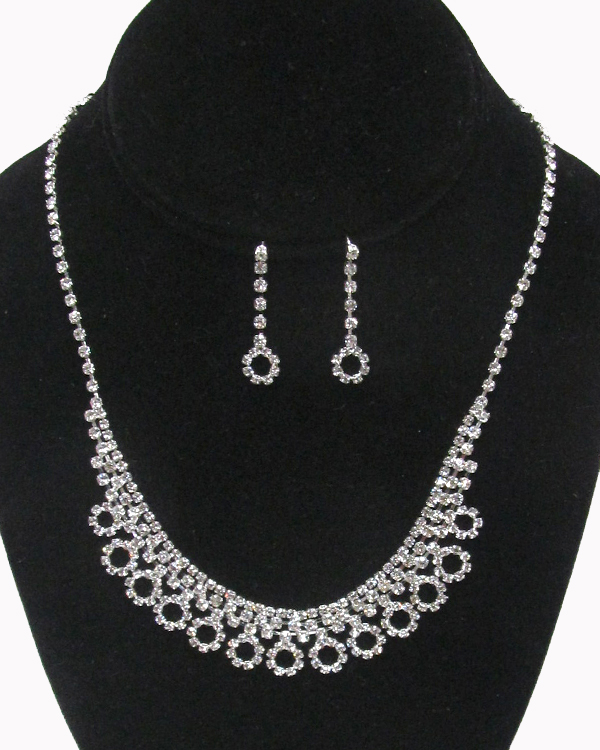 Crystals drop necklace set 