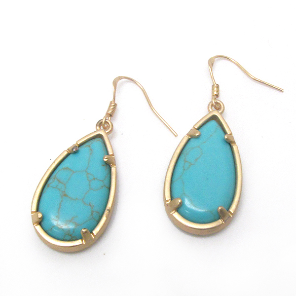 Teardrop turquoise drop earring
