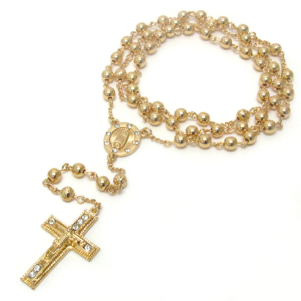 Rosario long bead chain necklace