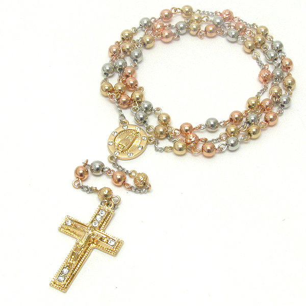 Rosario long bead chain necklace