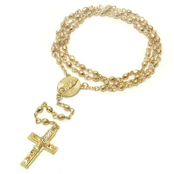 Rosario long bead chain necklace