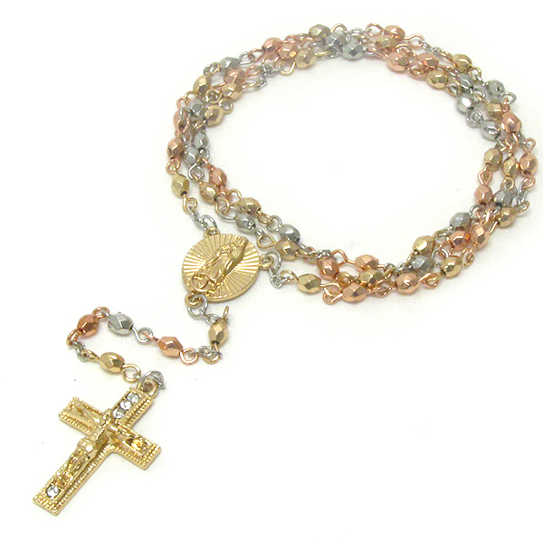 Rosario long bead chain necklace