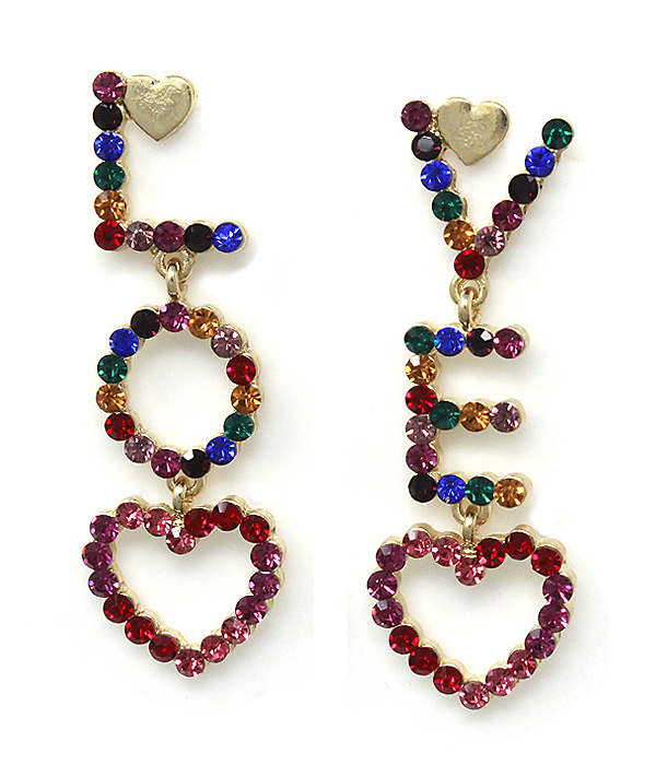 Crystal love theme earring -valentine