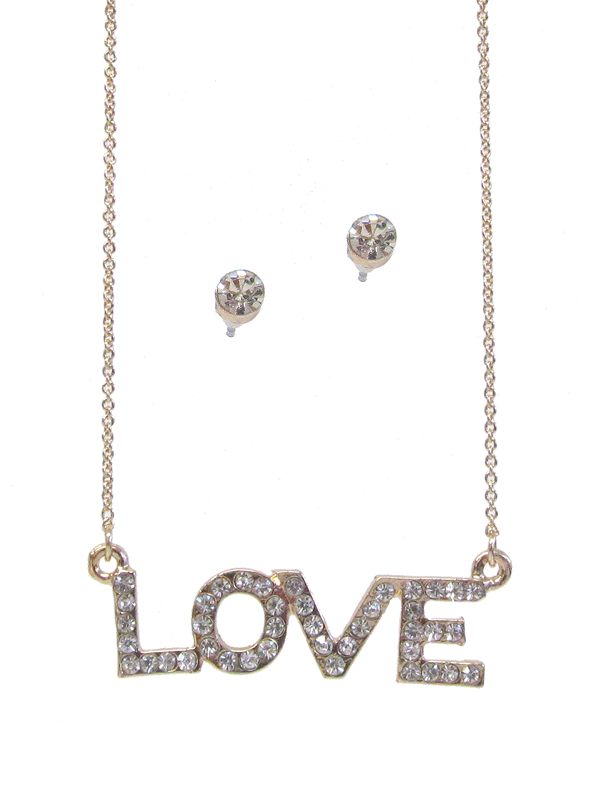 CRYSTAL LOVE PENDANT NECKLACE SET