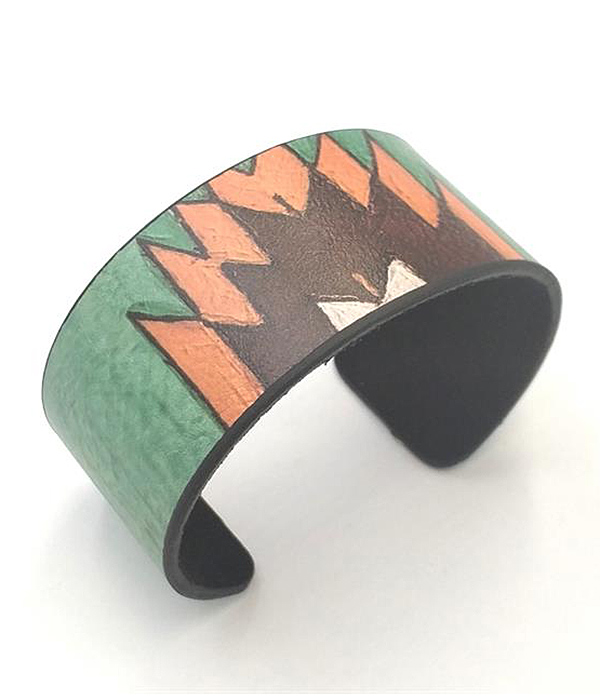 Aztec pattern paint bangle bracelet -western