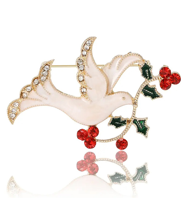 Epoxy bird brooch - pigeon
