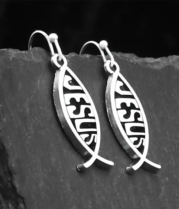 Religious inspirtion fish earring