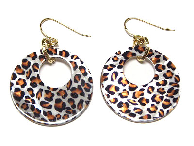 Animal print acryl hoop earring - hoops