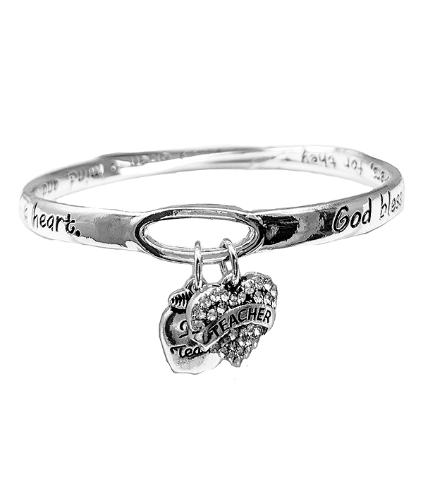 Teacher theme stretch bracelet - teacher blessing
