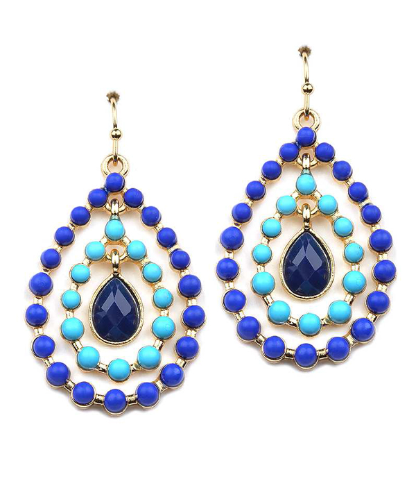 Epoxy double teardrop earring