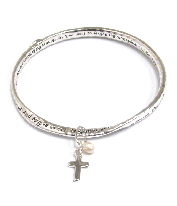 Cross charm religious inspiration bracelet
