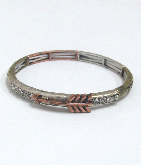 Crystal and arrow stretch bracelet