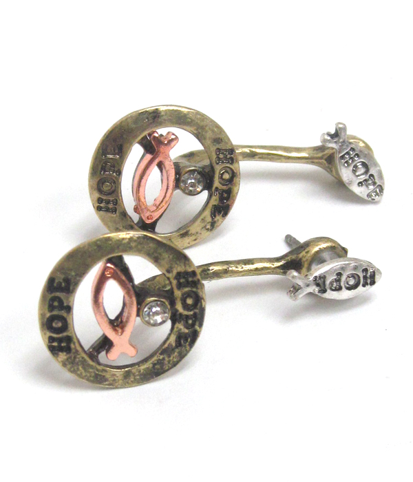 C cup fish hope earring