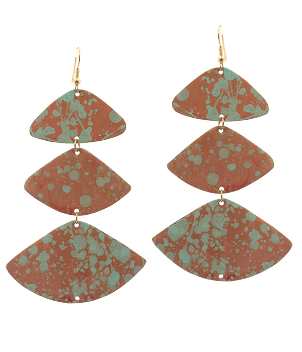 COLOR COAT GEOMETRIC METAL EARRING