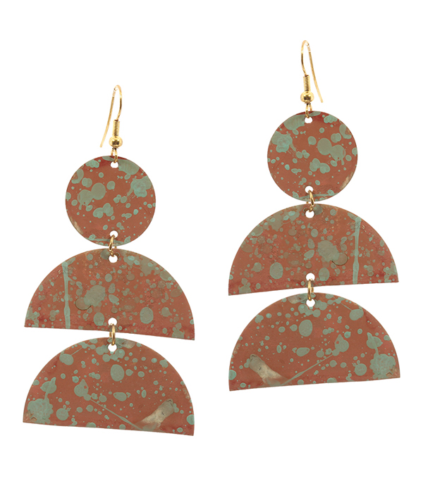 Color coat geometric metal earring