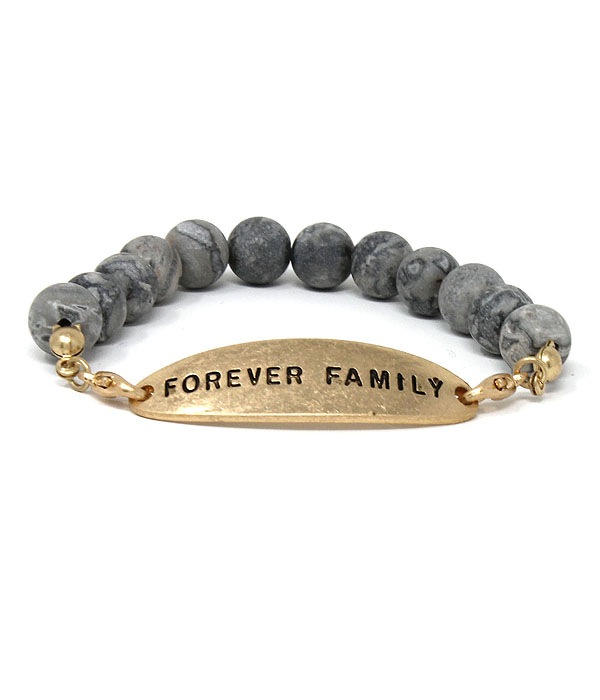 SEMI PRECIOUS STONE STRETCH BRACELET - FOREVER FAMILY