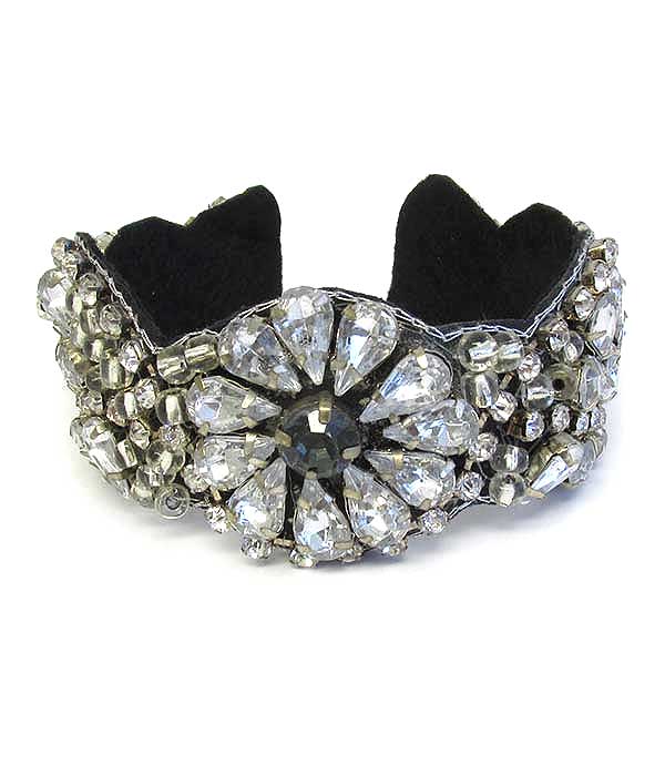 Facet stone mix bangle bracelet