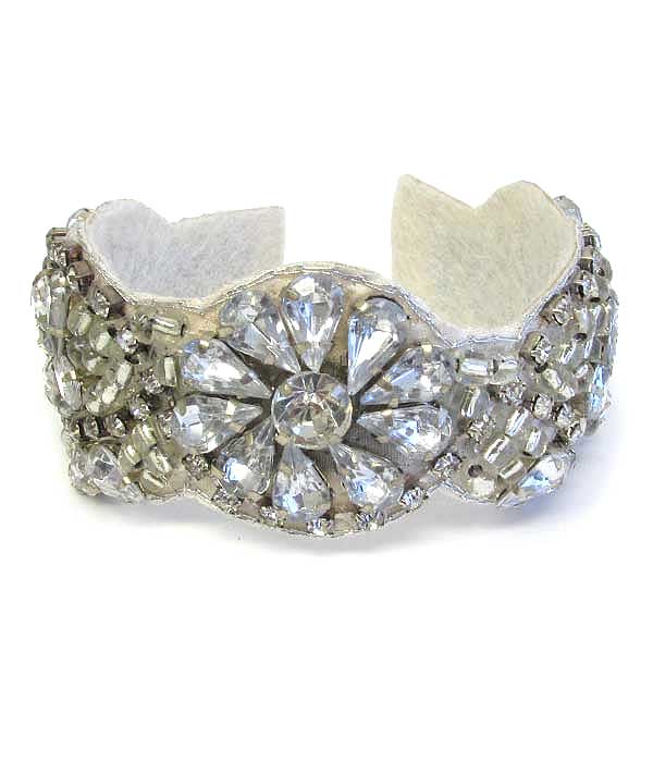 Facet stone mix bangle bracelet