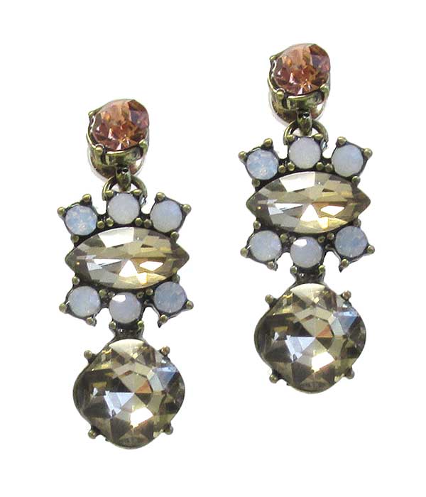 Multi crystal mix earring