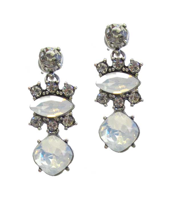 Multi crystal mix earring