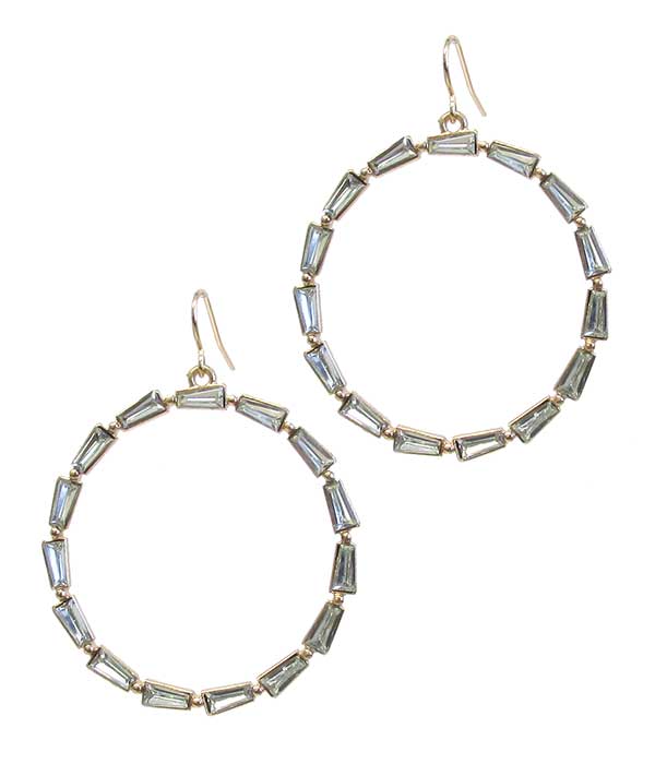 Baguette stone ring drop earring